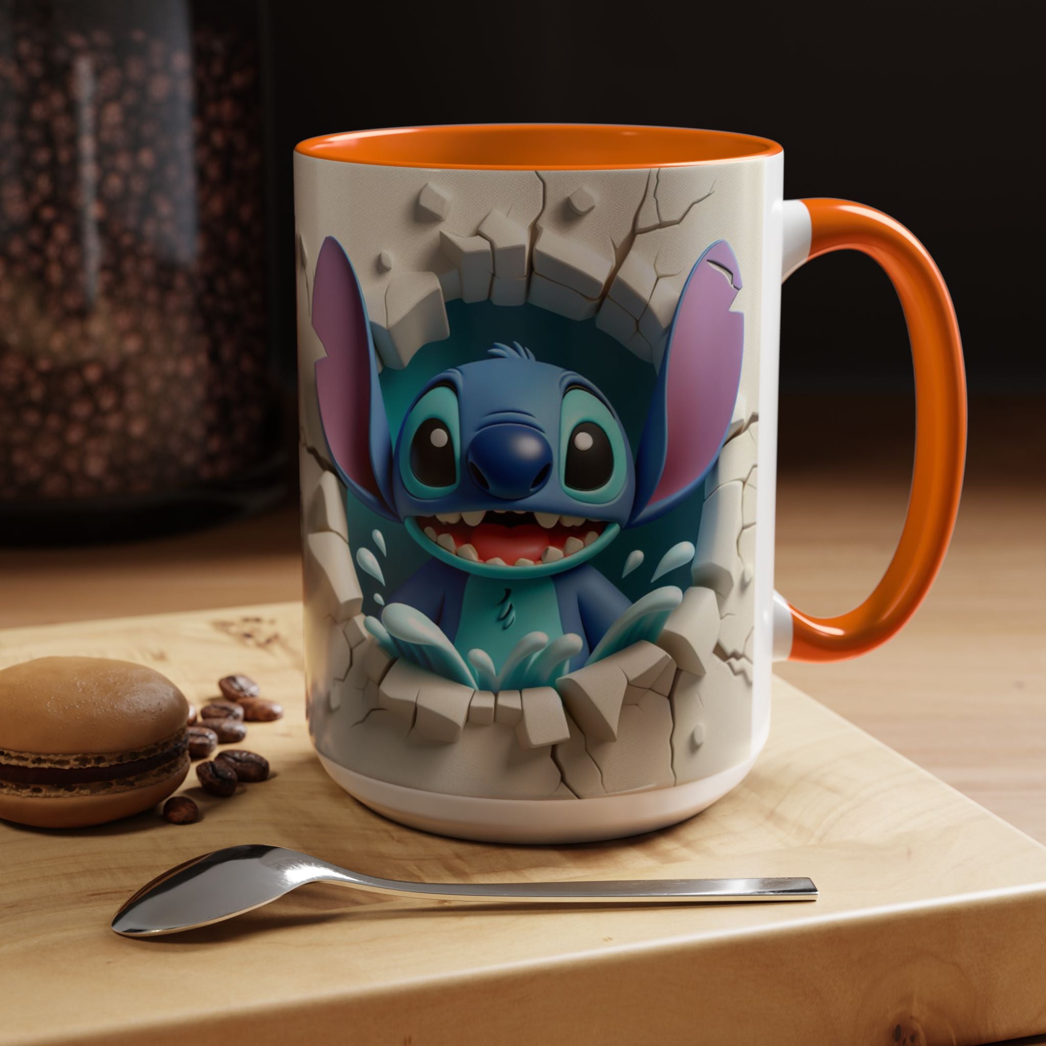 Stitch Peekaboo Accent Coffee Mug – Cute Alien Character 11/15oz