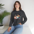 "Life Without Coffee Is Depresso" Cute Cafe Graphic — Coffee Crewneck Sweatshirt