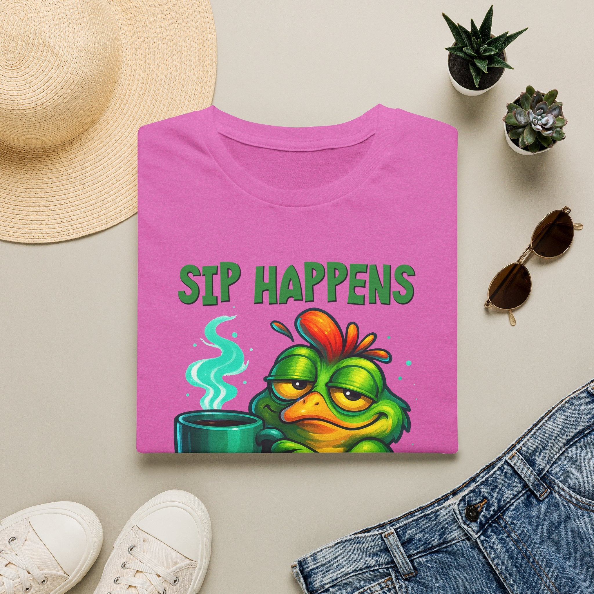 Sip Happens Frog T-Shirt — Funny Coffee Lover Tee