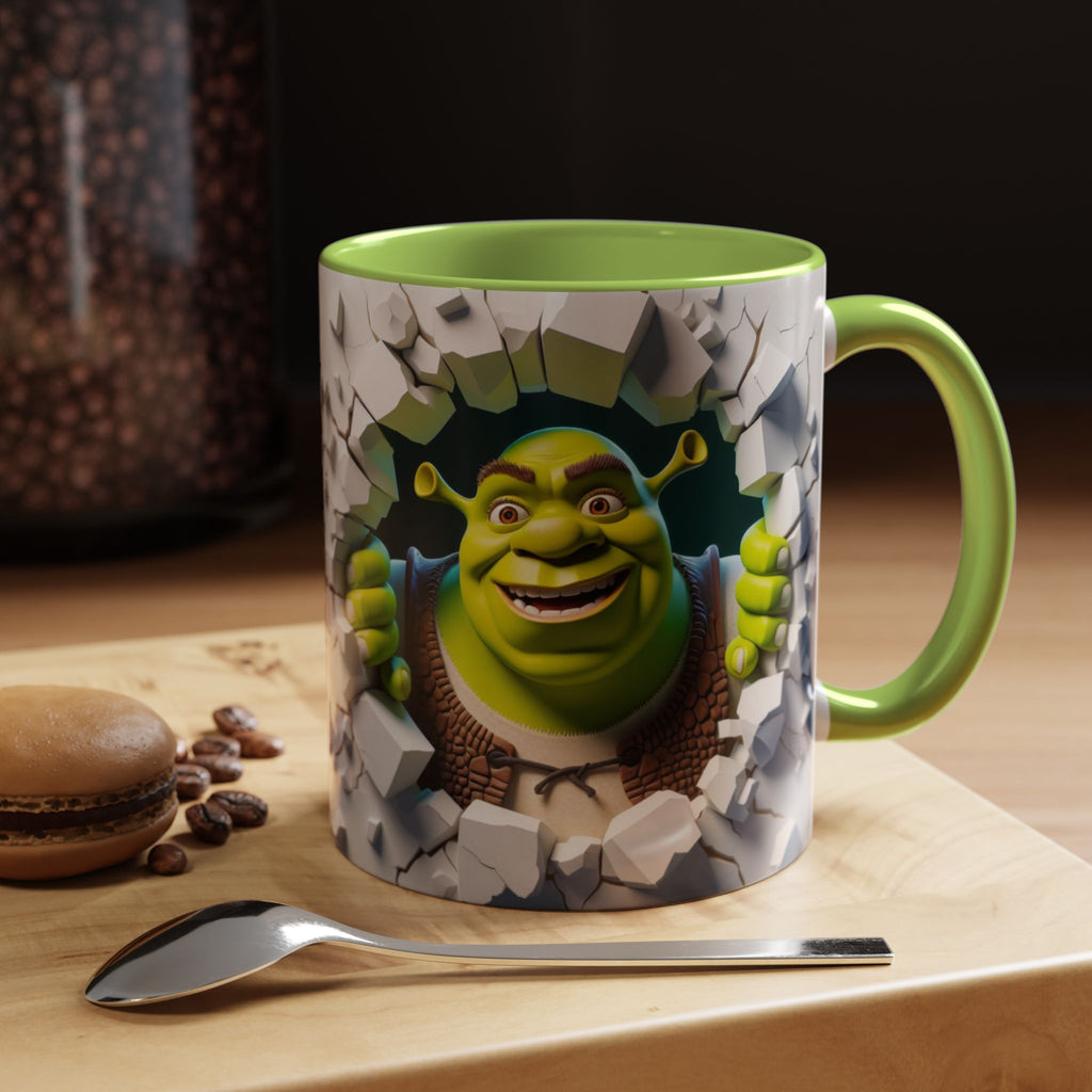 Shrek Peekaboo Accent Coffee Mug — Funny Green Ogre Ceramic 11/15oz