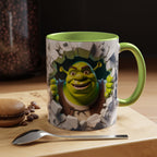 Shrek Peekaboo Accent Coffee Mug — Funny Green Ogre Ceramic 11/15oz