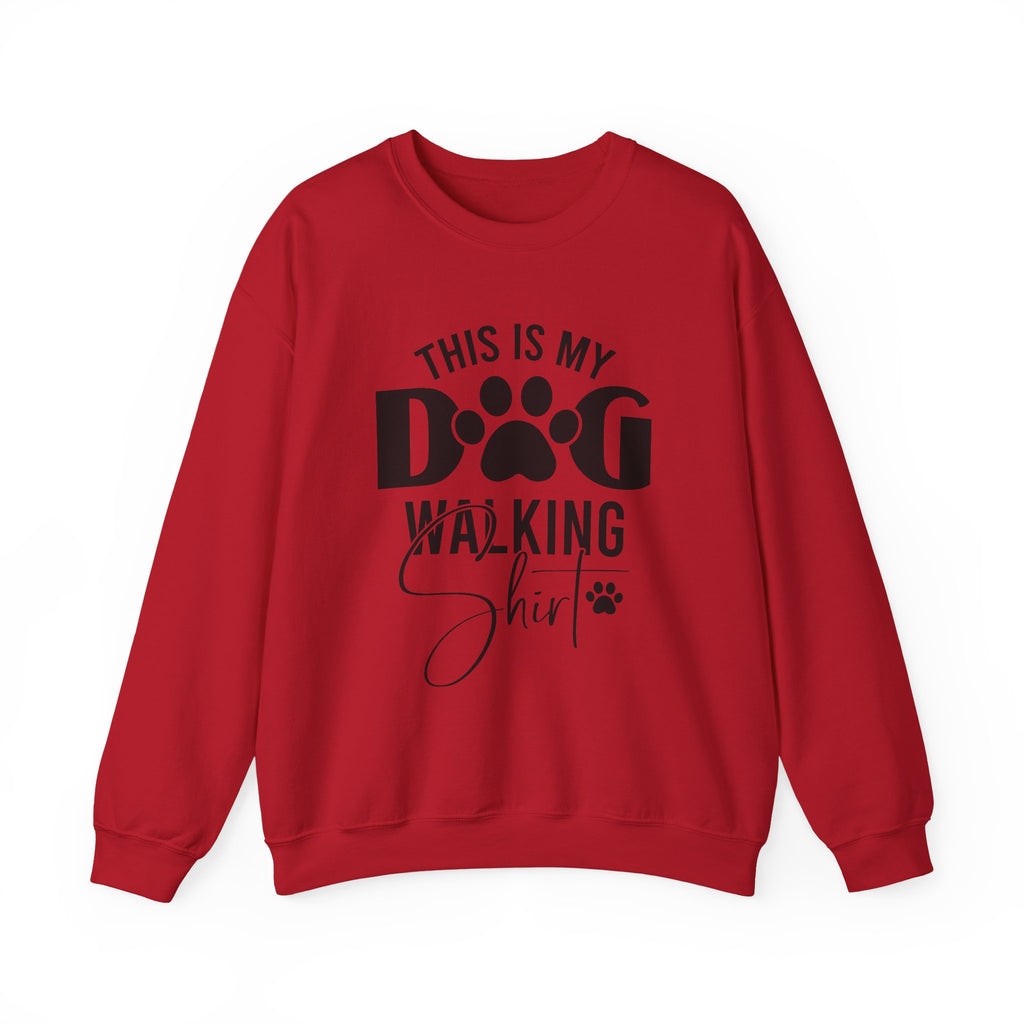 Dog Walking Sweatshirt — "This Is My Dog Walking Shirt" Cozy Crewneck for Pet Owners