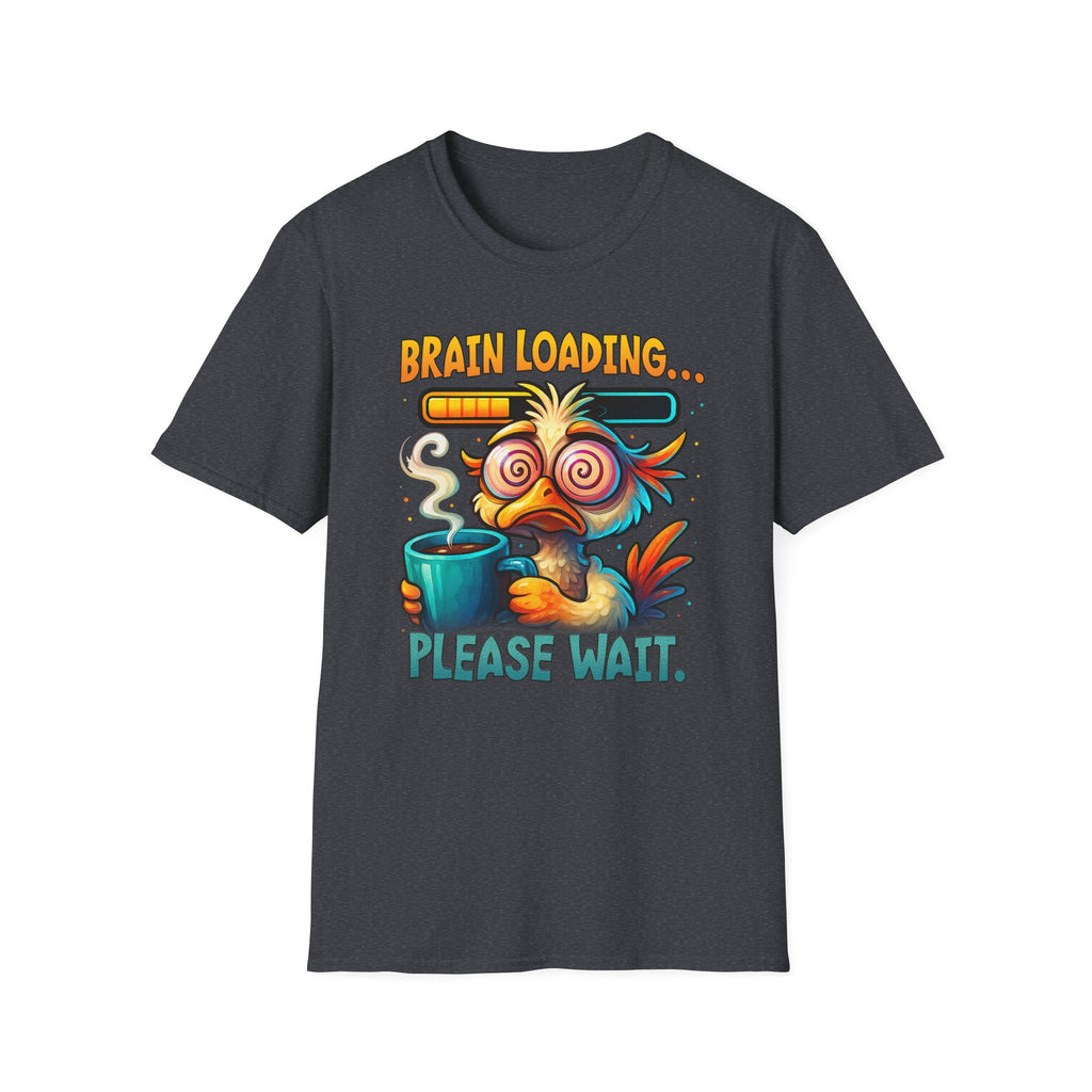 T-Shirt — ‘Brain Loading... Please Wait’ Funny Exhausted Coffee Tee