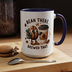 Bean There Brewed That Coffee Mug — Cute Coffee Bean & Cup Accent Mug (11/15oz)