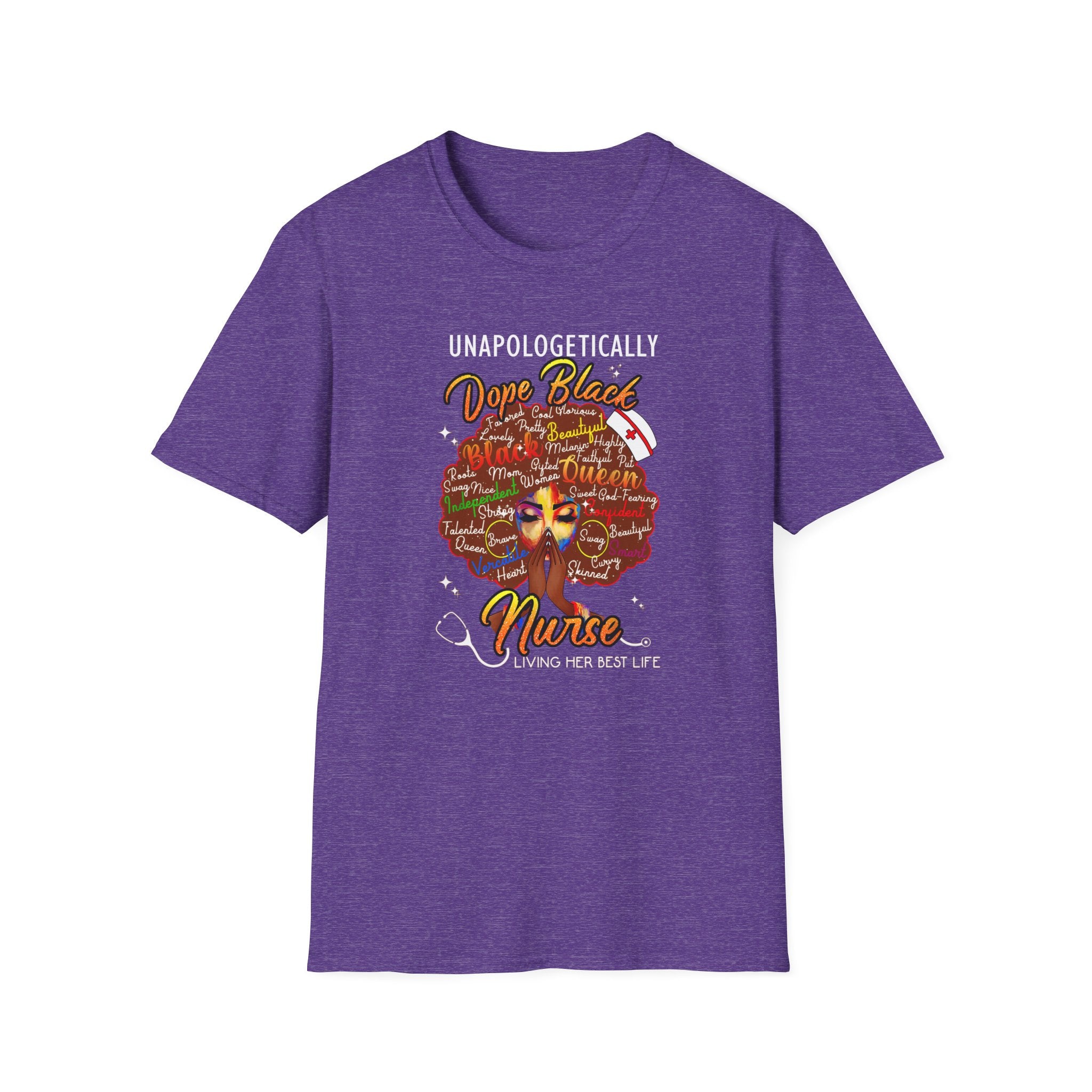 “Unapologetically Dope Black Nurse” Empowerment Tee —  Brown Afro Nurse T-Shirt