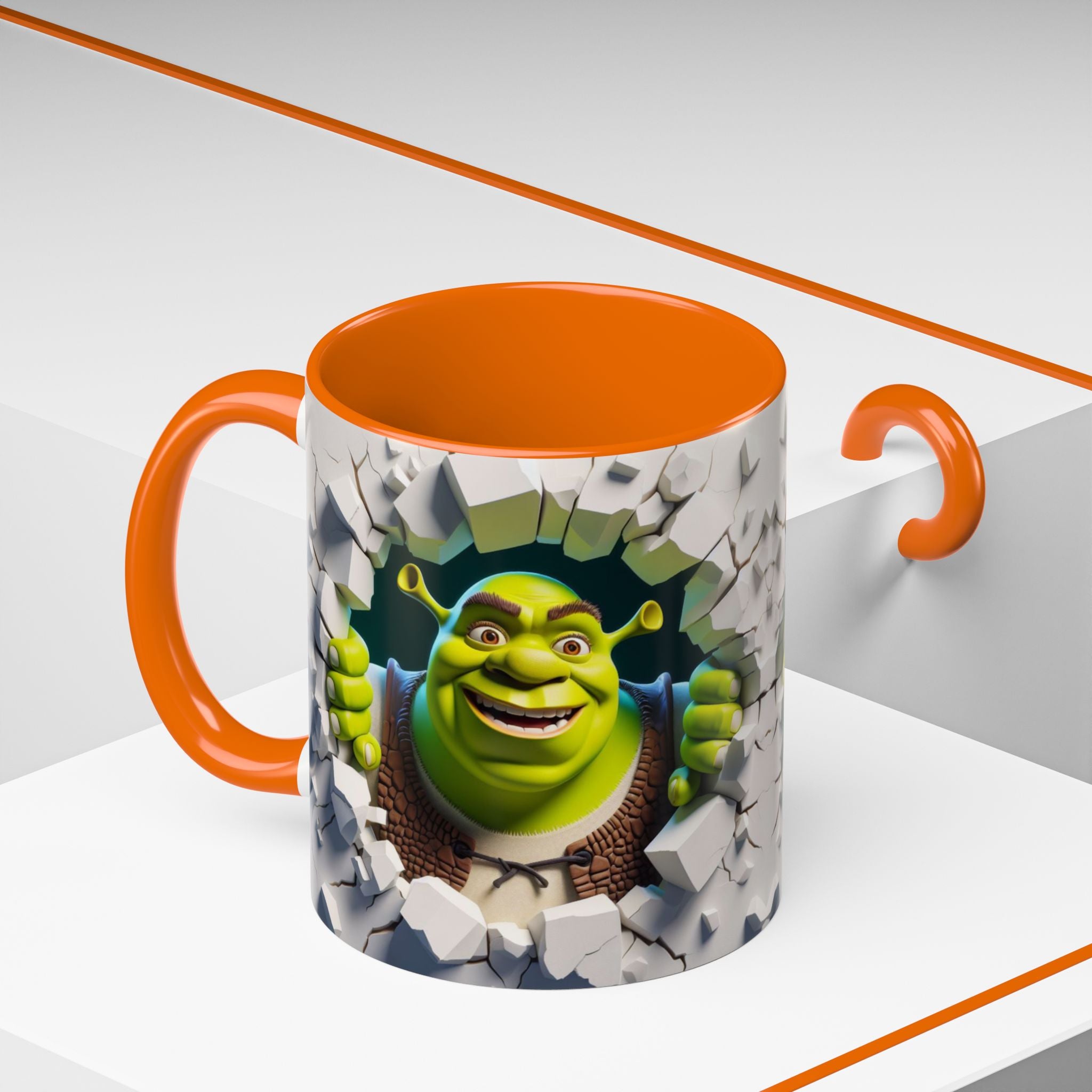 Shrek Peekaboo Accent Coffee Mug — Funny Green Ogre Ceramic 11/15oz