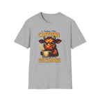 "I Run on Caffeine & Bad Decisions" Coffee Lover Tee — Caffeine Cow T-Shirt