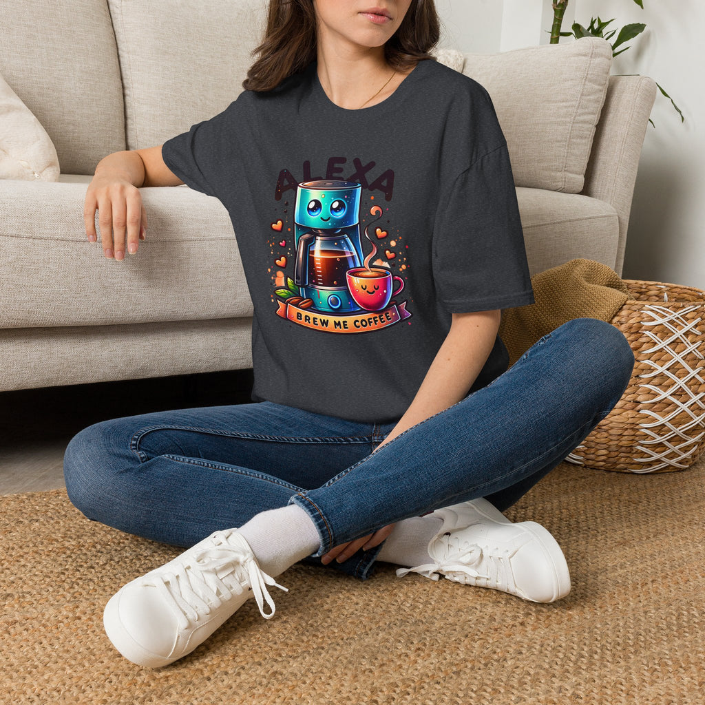 Alexa Coffee Robot T‑Shirt — Cute Brew Me Coffee Tee for Coffee Lovers