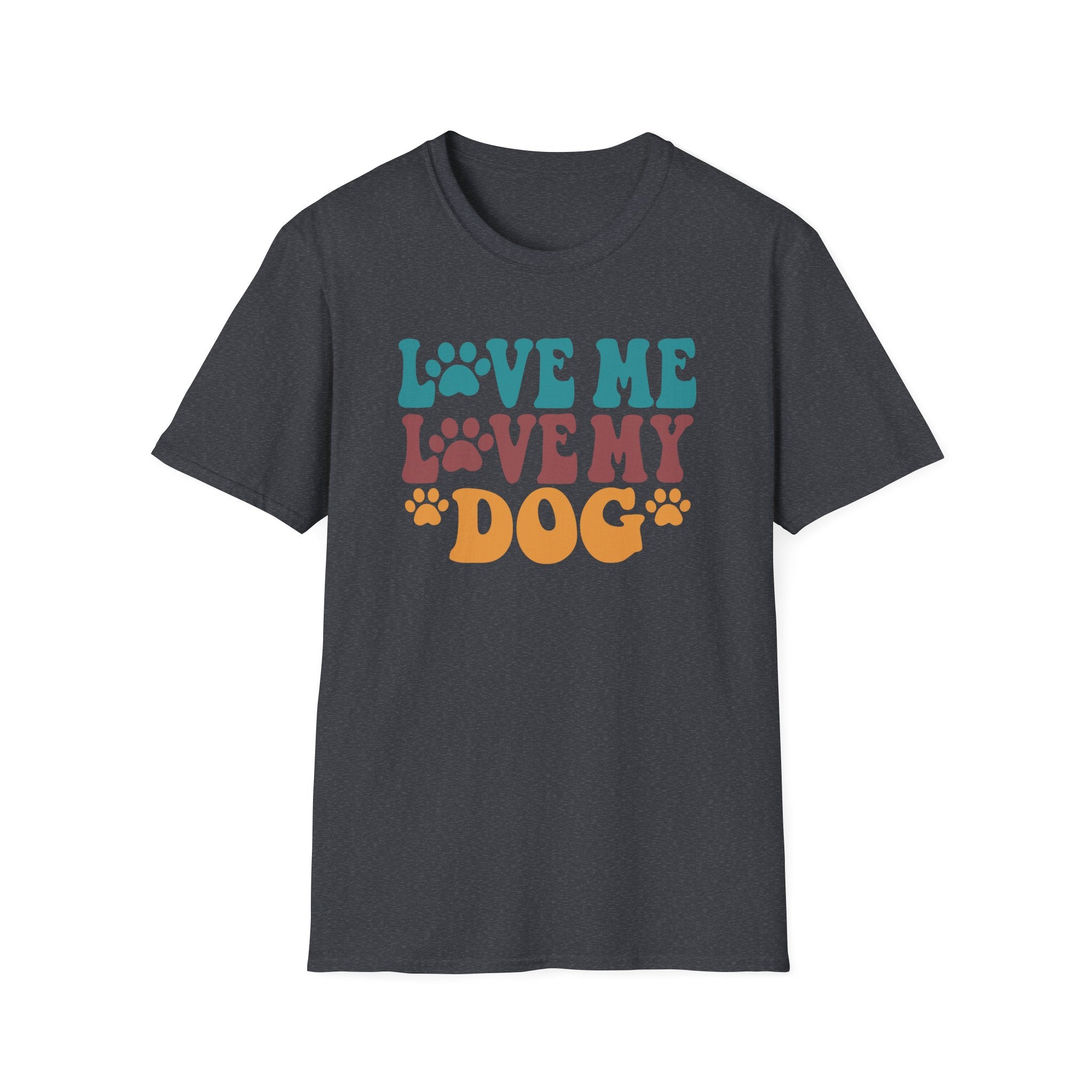 Love Me Love My Dog T-Shirt — Retro Paw Print Dog Lover Tee