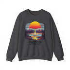Yellowstone National Park Sweatshirt — Retro Sunset Geyser Crewneck