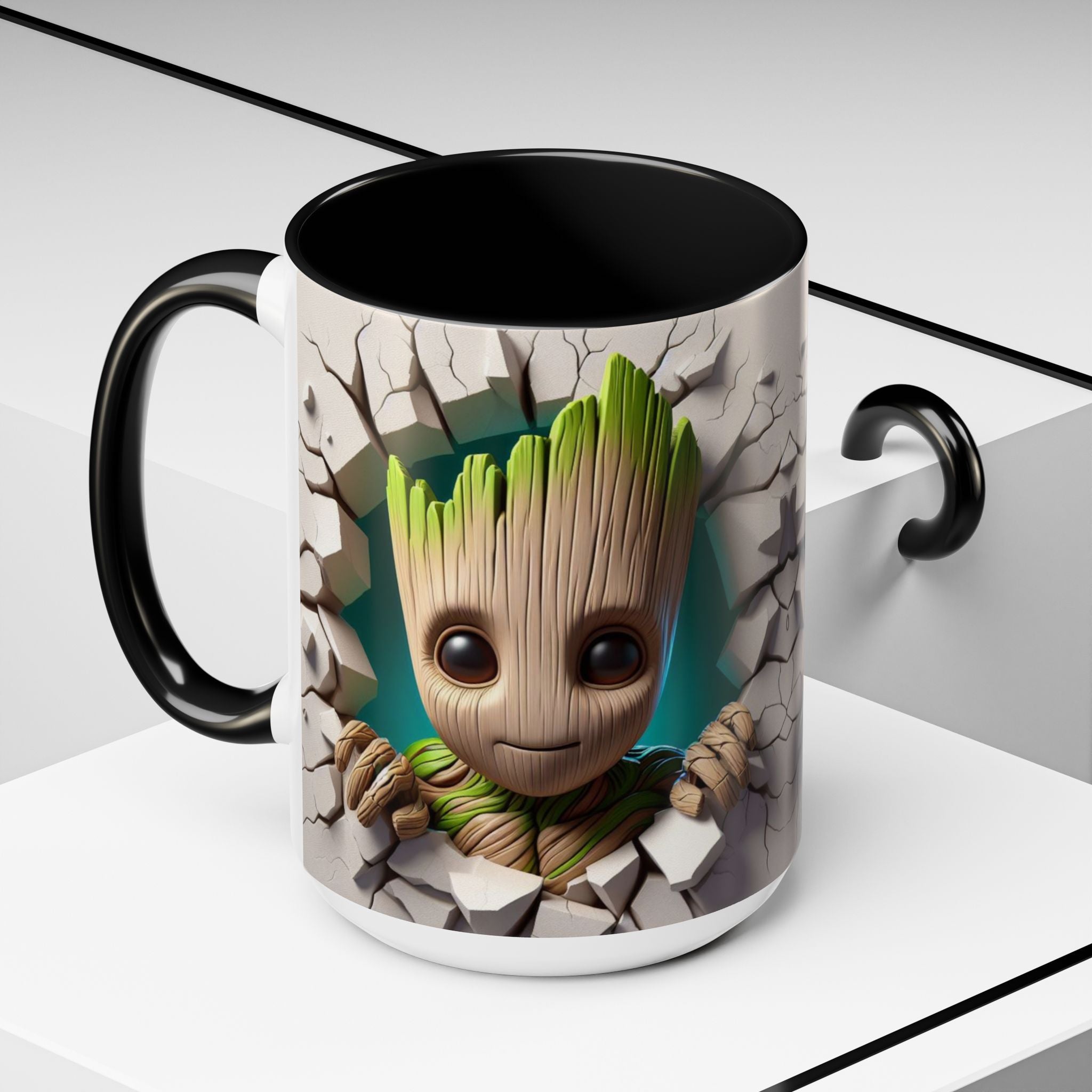 Baby Groot "Break Through" Accent Coffee Mug — Cute Guardians of the Galaxy Pop Art Gift (11/15 oz)