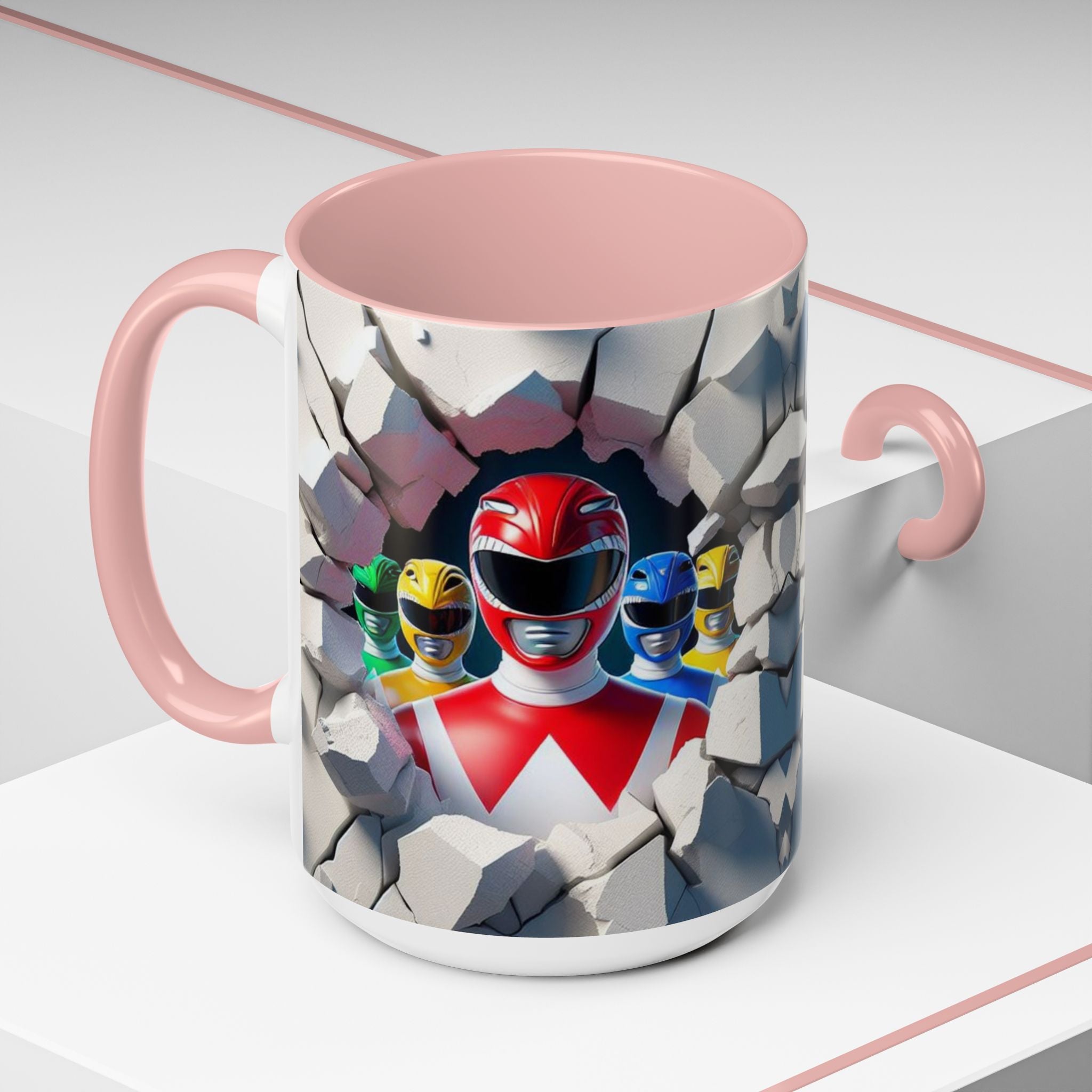 Power Rangers Coffee Mug — Retro Superhero Team Design (11/15 oz)