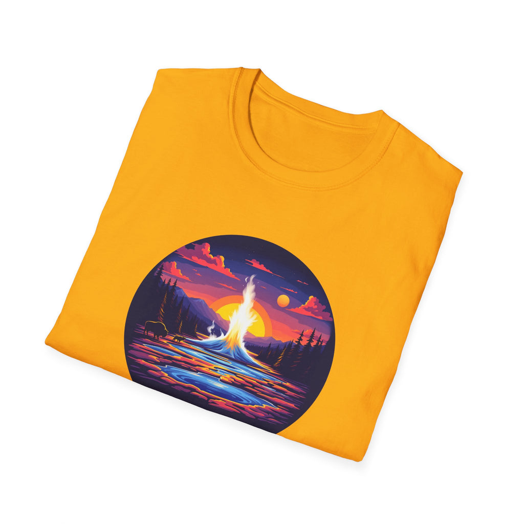 Yellowstone National Park Tee — Geyser Sunset Graphic T-Shirt