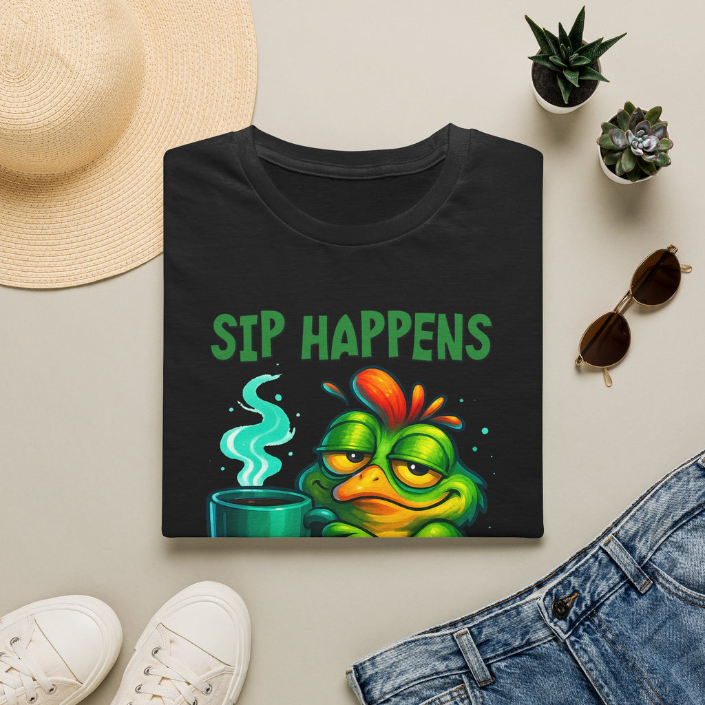 Sip Happens Frog T-Shirt — Funny Coffee Lover Tee