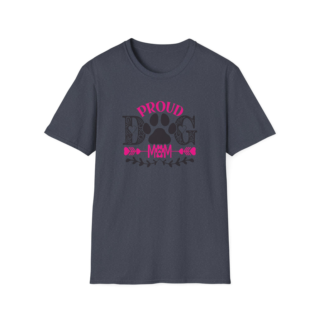 Proud Dog Mom T-Shirt – Pink Paw Graphic Tee for Dog Lovers