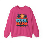 Cool Mama Crewneck Sweatshirt — Retro Sunset Palm Graphic for Moms