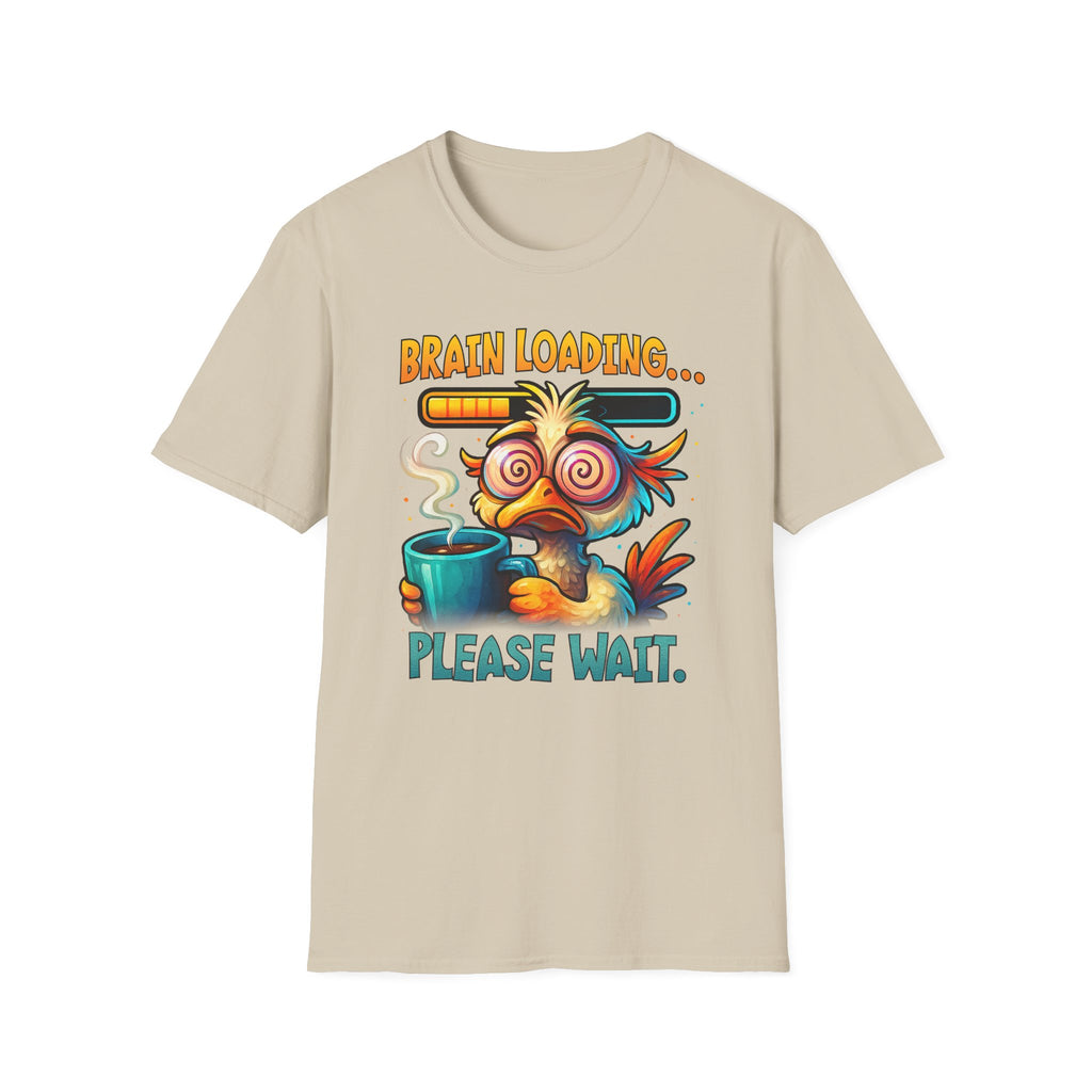 T-Shirt — ‘Brain Loading... Please Wait’ Funny Exhausted Coffee Tee