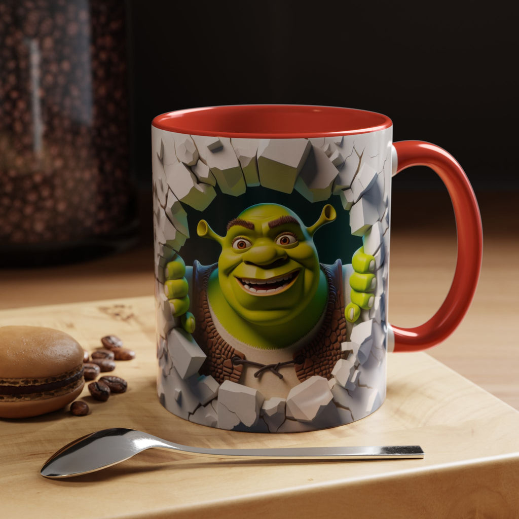 Shrek Peekaboo Accent Coffee Mug — Funny Green Ogre Ceramic 11/15oz
