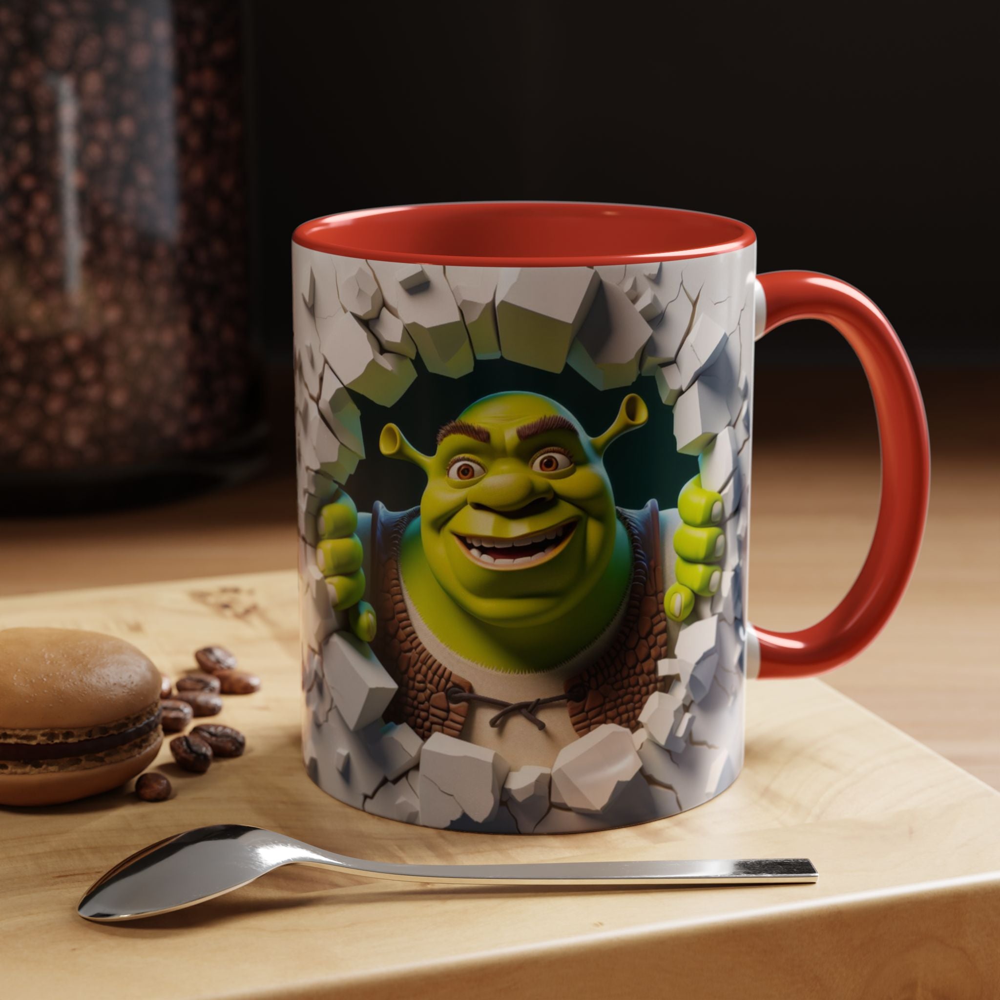 Shrek Peekaboo Accent Coffee Mug — Funny Green Ogre Ceramic 11/15oz