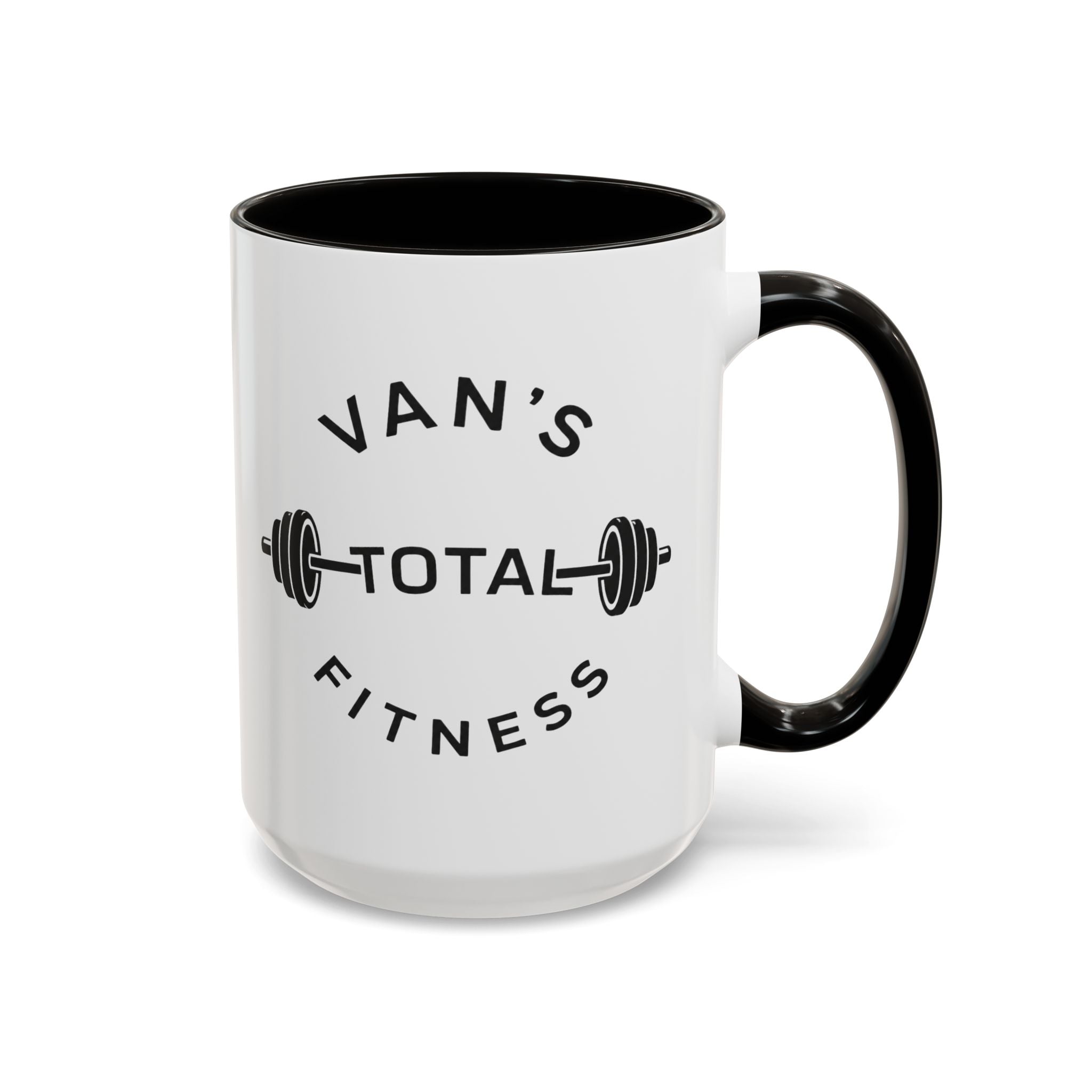 Van's Total Fitness Coffee Mug (11oz/15oz) — Gym Barbell Ceramic Mug