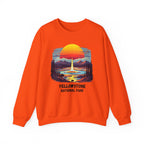 Yellowstone National Park Sweatshirt — Retro Sunset Geyser Crewneck