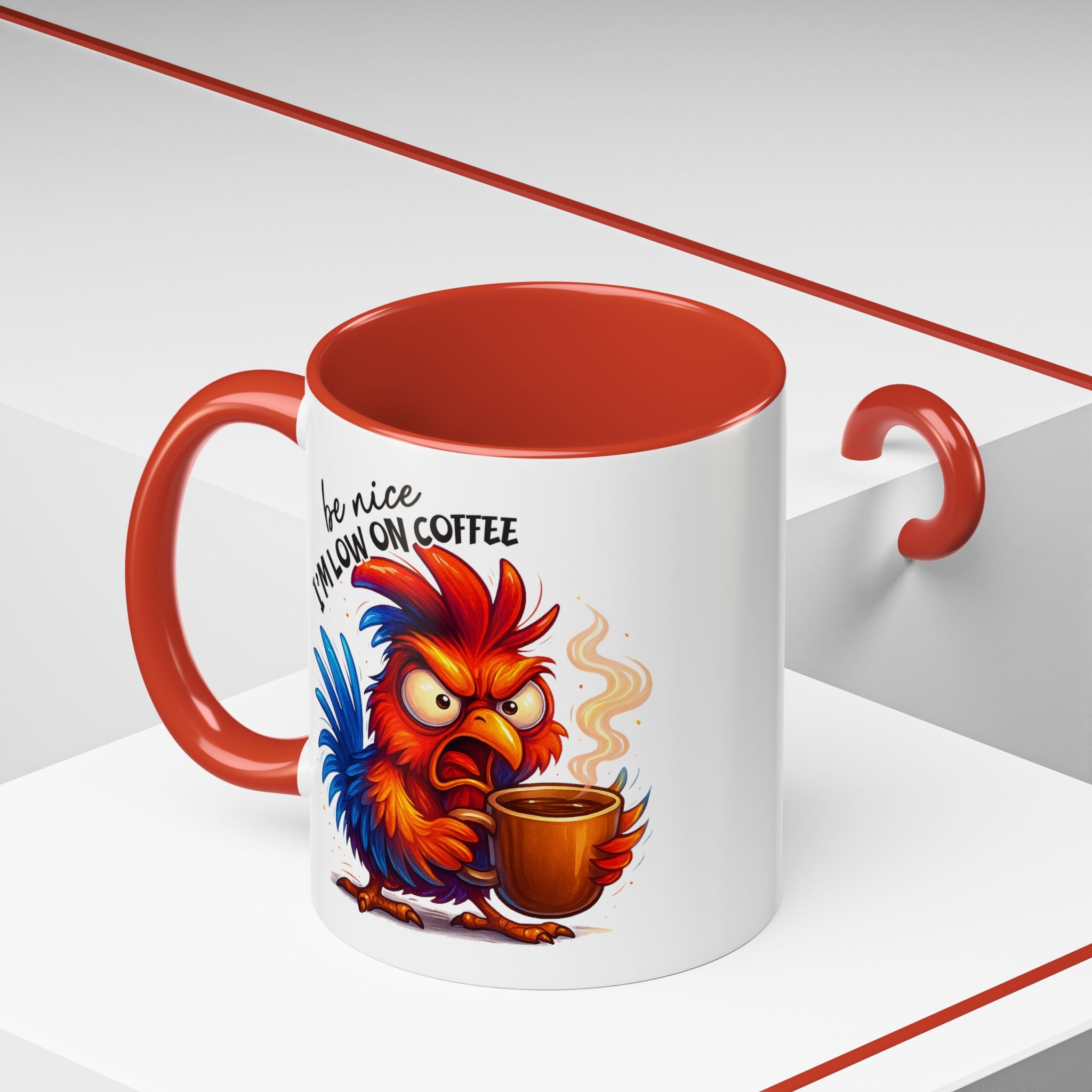 Angry Rooster 'Be Nice I'm Low on Coffee' Ceramic Coffee Mug (11/15oz)
