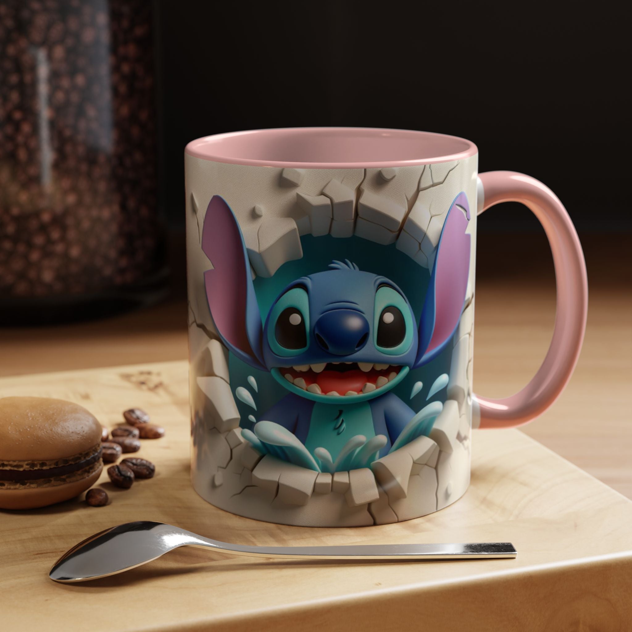 Stitch Peekaboo Accent Coffee Mug – Cute Alien Character 11/15oz