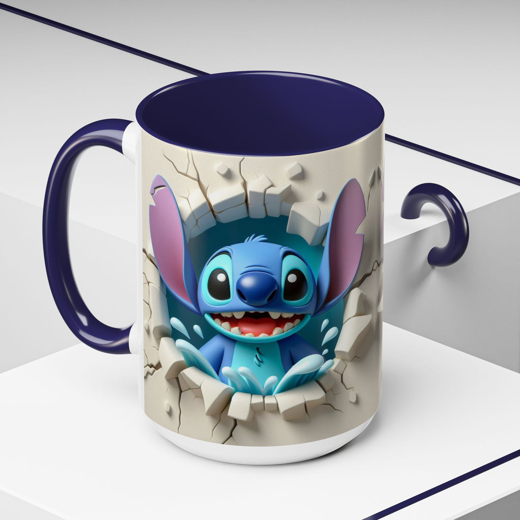 Stitch Peekaboo Accent Coffee Mug – Cute Alien Character 11/15oz