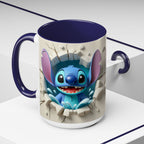 Stitch Peekaboo Accent Coffee Mug – Cute Alien Character 11/15oz
