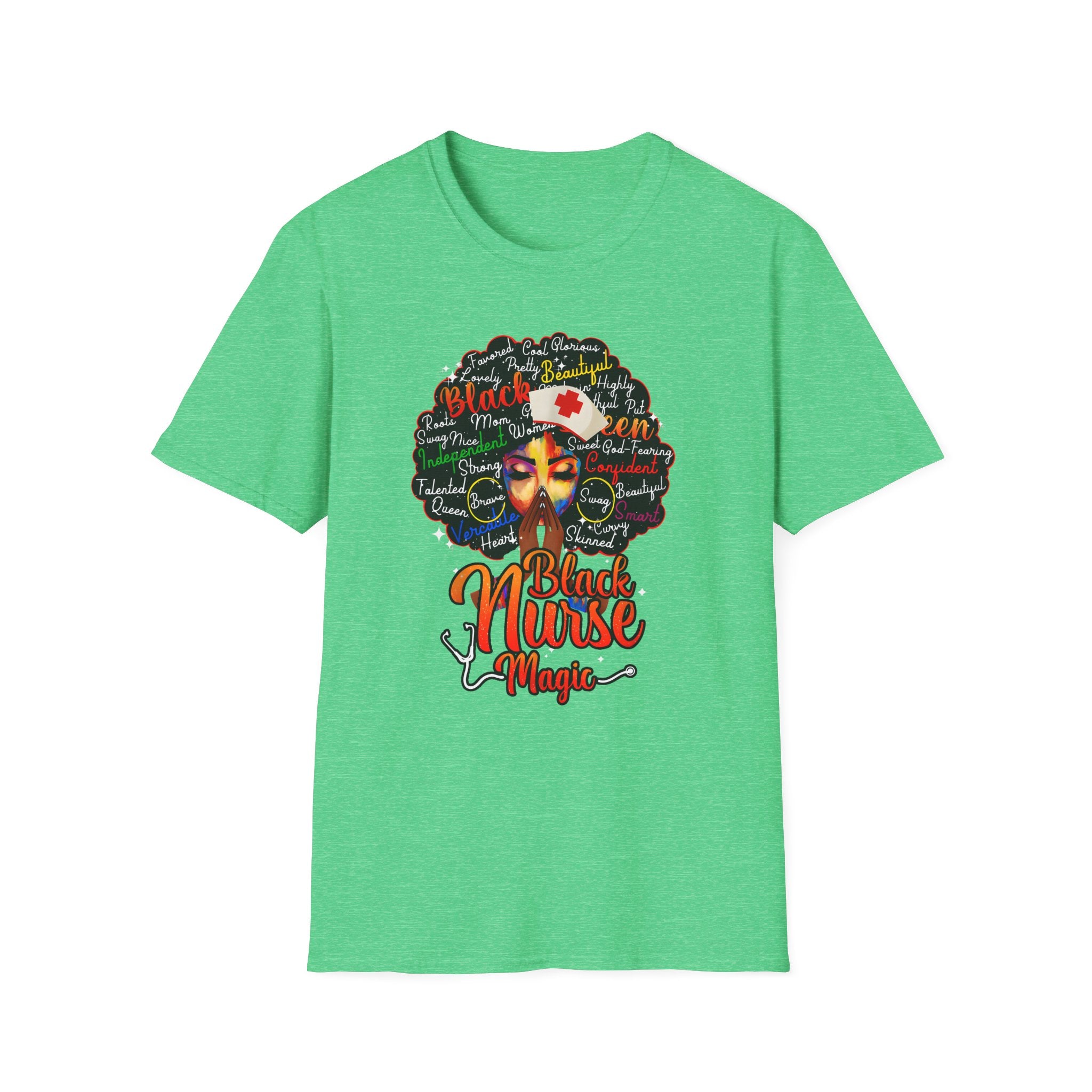 Black Nurse Magic T-Shirt – Nurse w/Black Afro Graphic Tee for Black Nurses