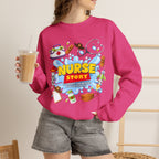 Nurse Story Sweatshirt — Cute Medical Cartoon Crewneck for Nurses