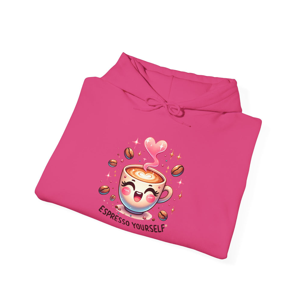 Espresso Yourself Hoodie - Cute Coffee Cup Graphic Hoodie for Coffee Lovers