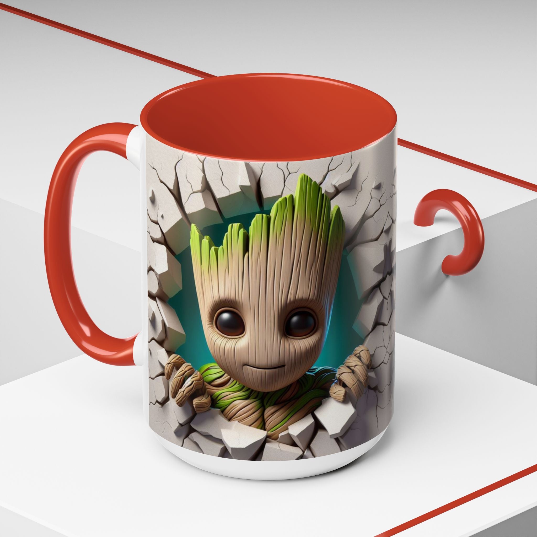 Baby Groot "Break Through" Accent Coffee Mug — Cute Guardians of the Galaxy Pop Art Gift (11/15 oz)
