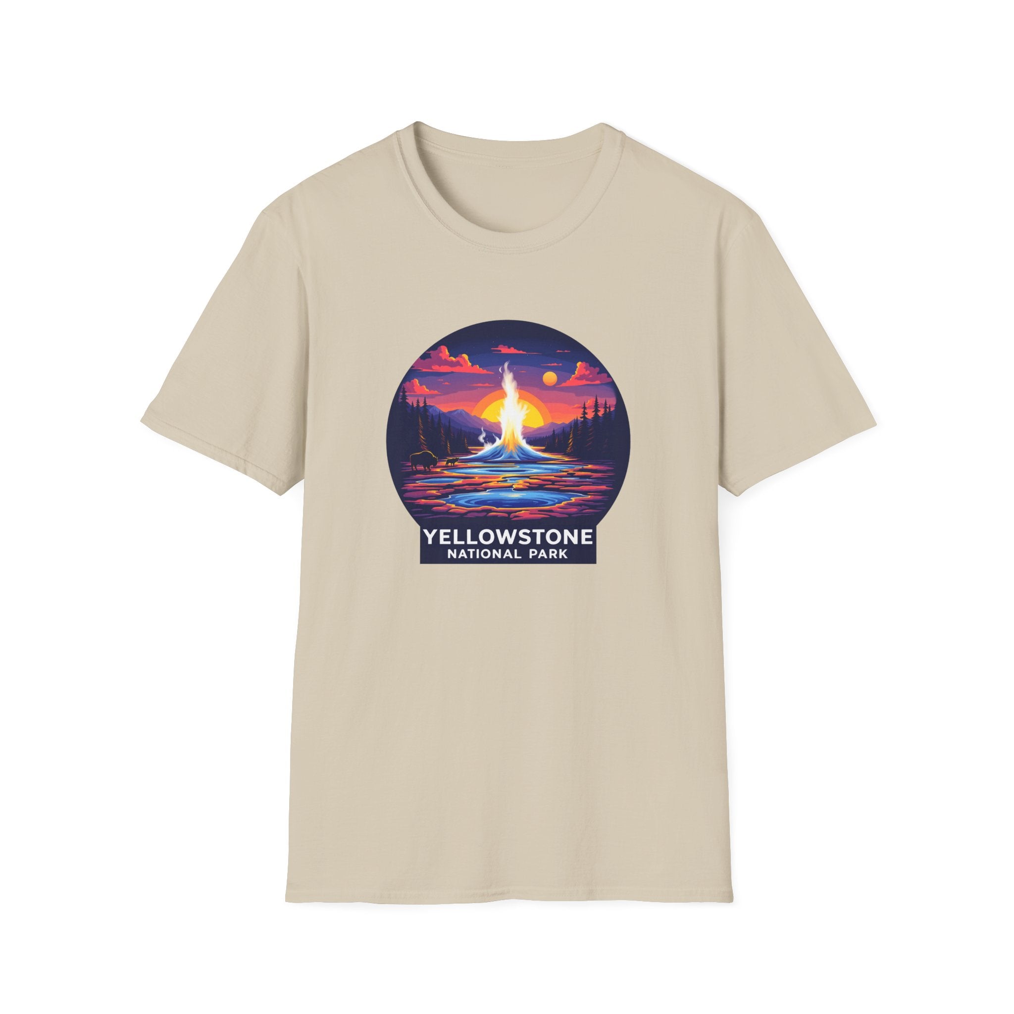 Yellowstone National Park Tee — Geyser Sunset Graphic T-Shirt