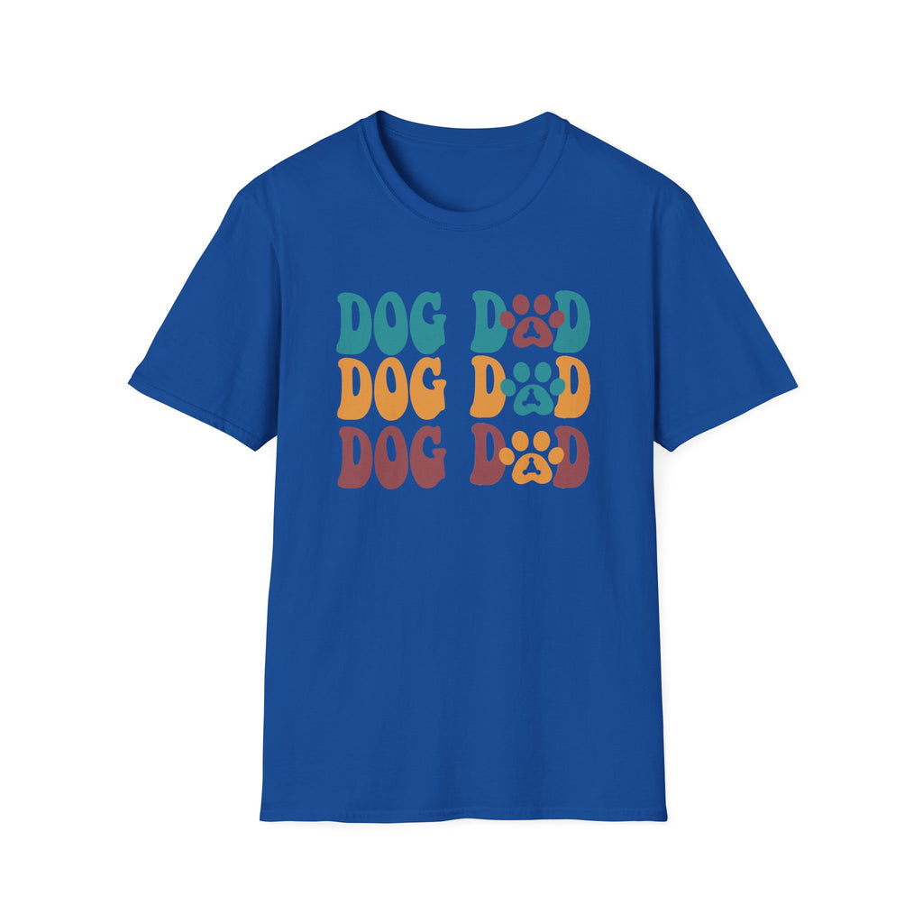 Dog Dad Retro Paw Graphic T-Shirt