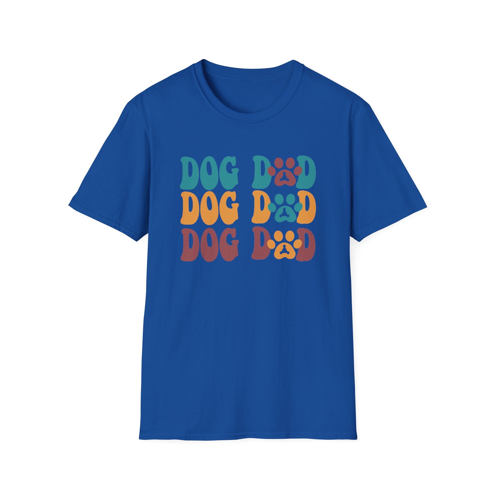 Dog Dad Retro Paw Graphic T-Shirt