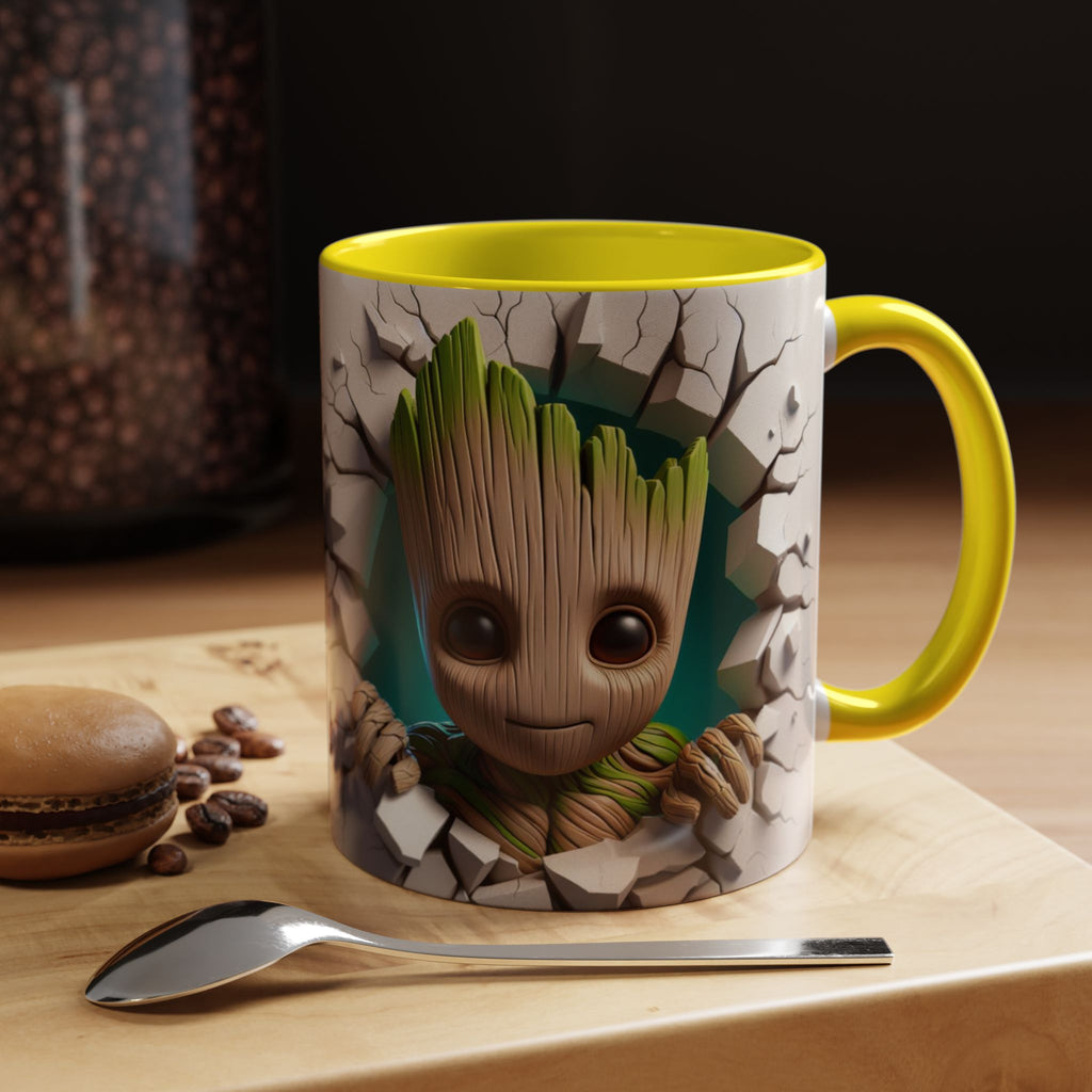 Baby Groot "Break Through" Accent Coffee Mug — Cute Guardians of the Galaxy Pop Art Gift (11/15 oz)