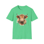 Cow Floral Tee — Cute Highland Cow Graphic T-Shirt