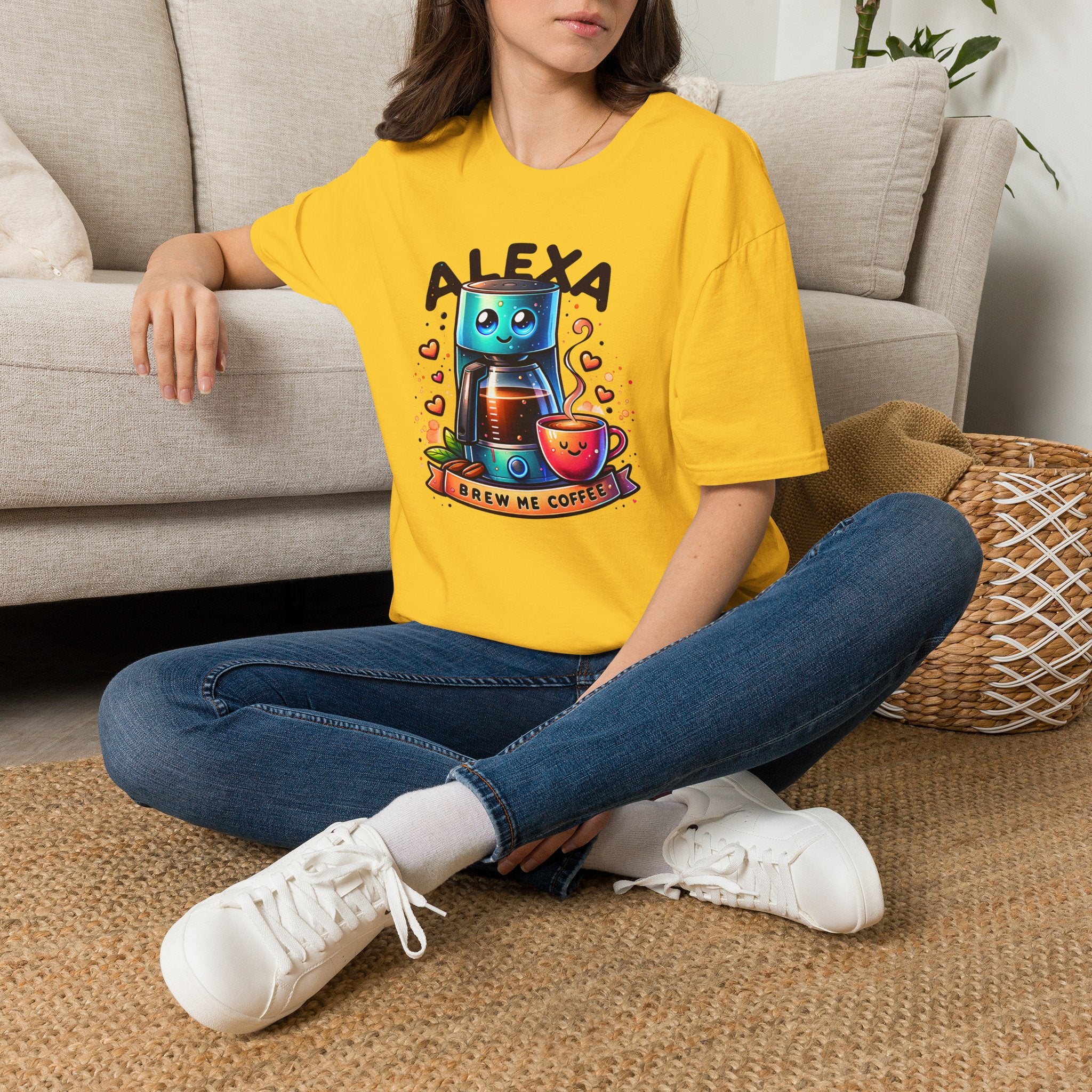 Alexa Coffee Robot T‑Shirt — Cute Brew Me Coffee Tee for Coffee Lovers