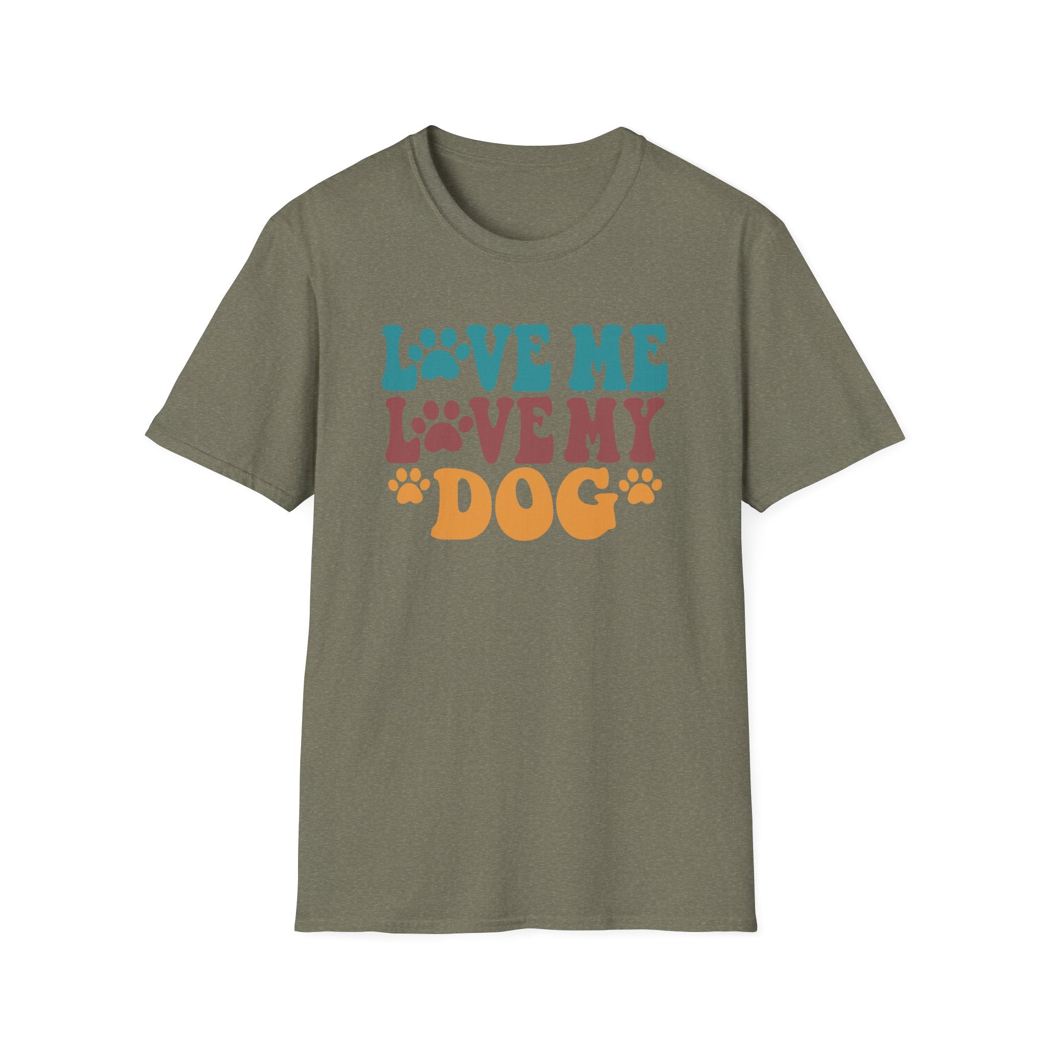 Love Me Love My Dog T-Shirt — Retro Paw Print Dog Lover Tee