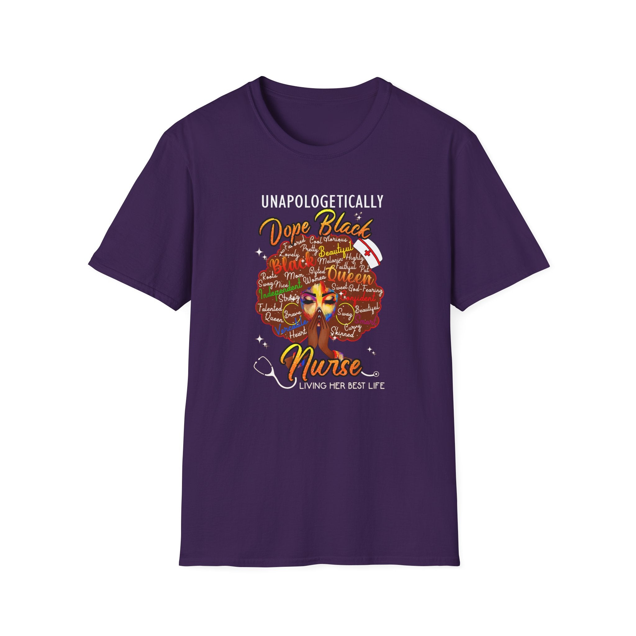 “Unapologetically Dope Black Nurse” Empowerment Tee —  Brown Afro Nurse T-Shirt