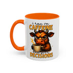 "I Run on Caffeine and Poor Decisions" Funny Cow Gift (11/15 oz) —  Coffee Mug