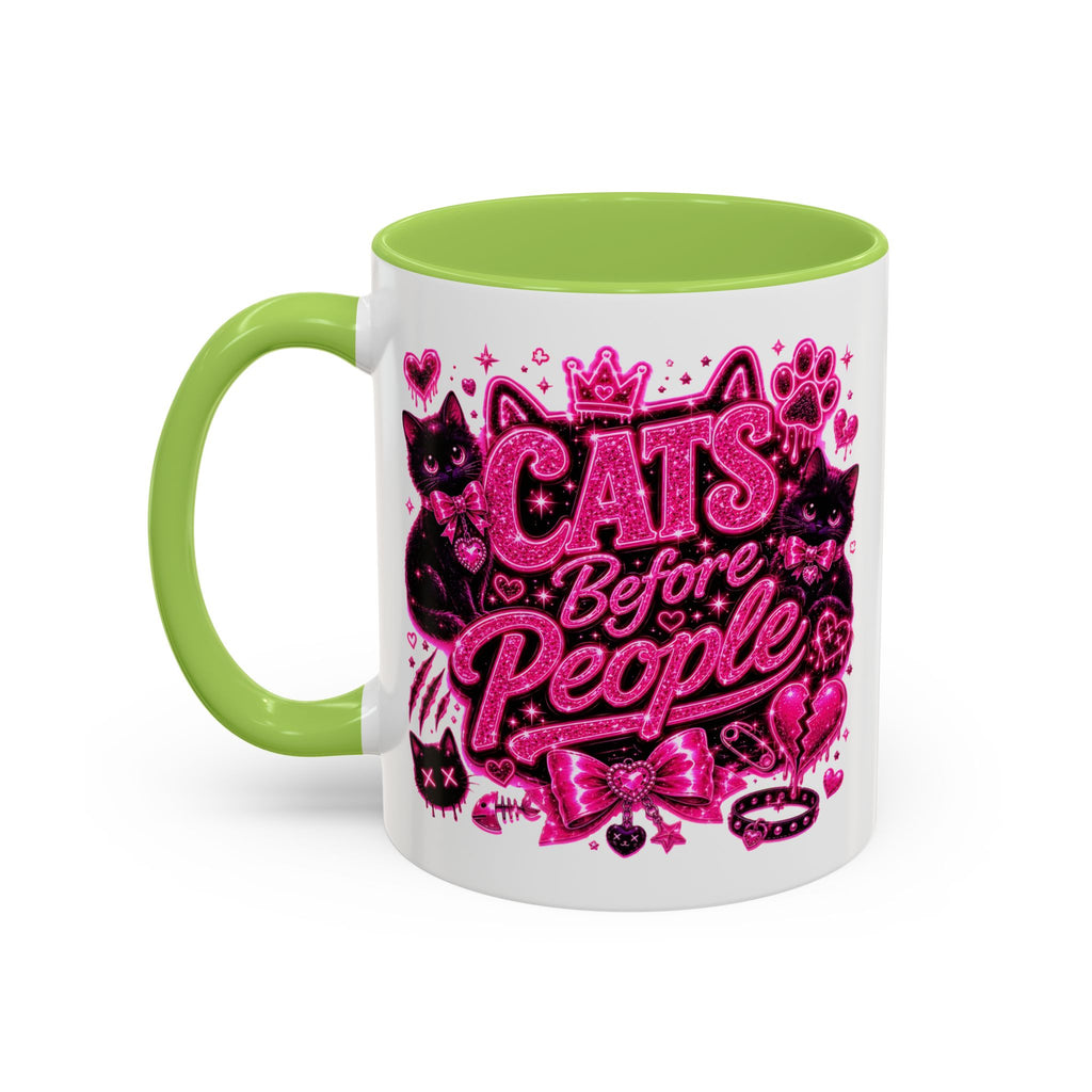 Cats Before People Coffee Mug — Pink Cat Lover Gift (11/15oz)
