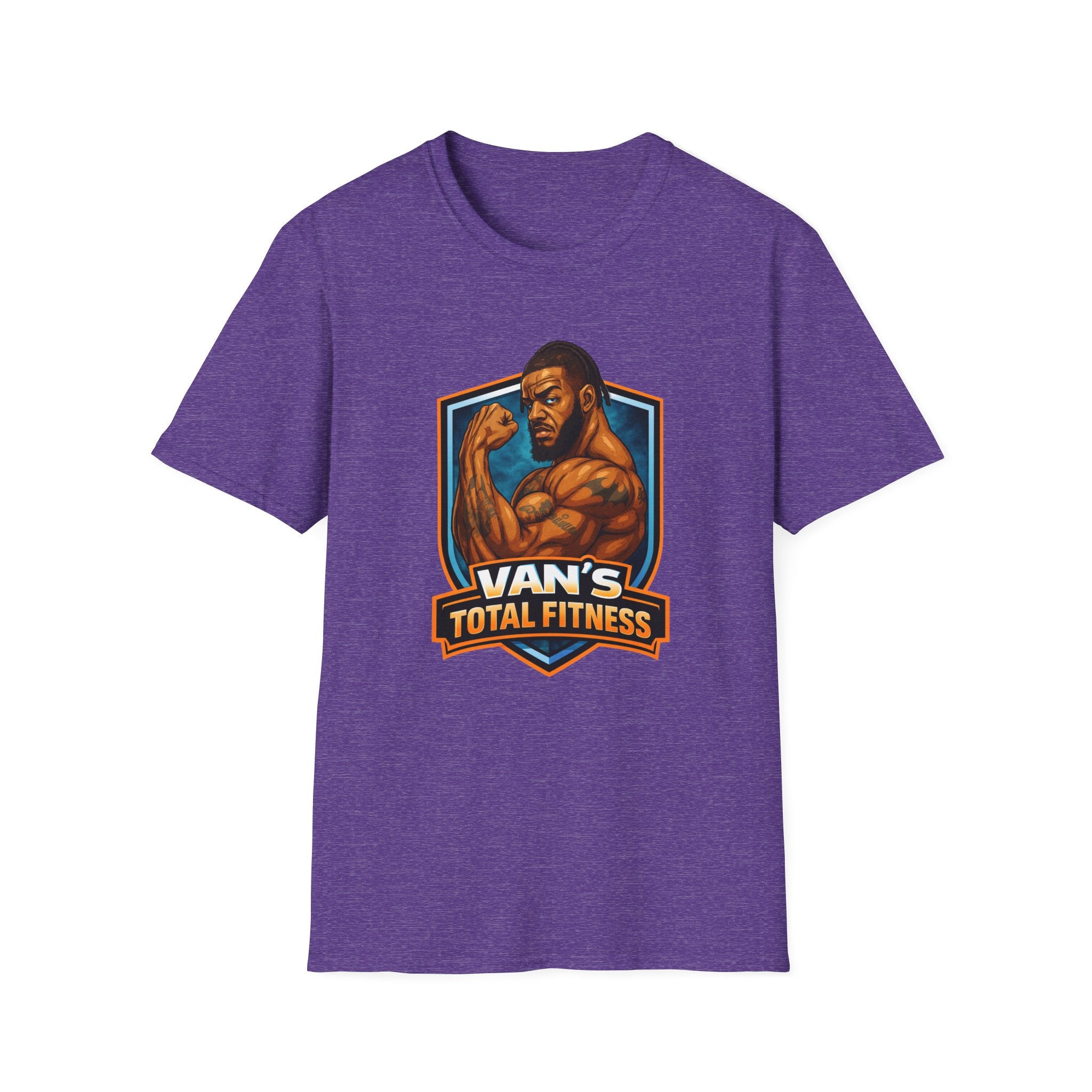 Van's Total Fitness T-Shirt | Muscular Bodybuilder Logo Tee