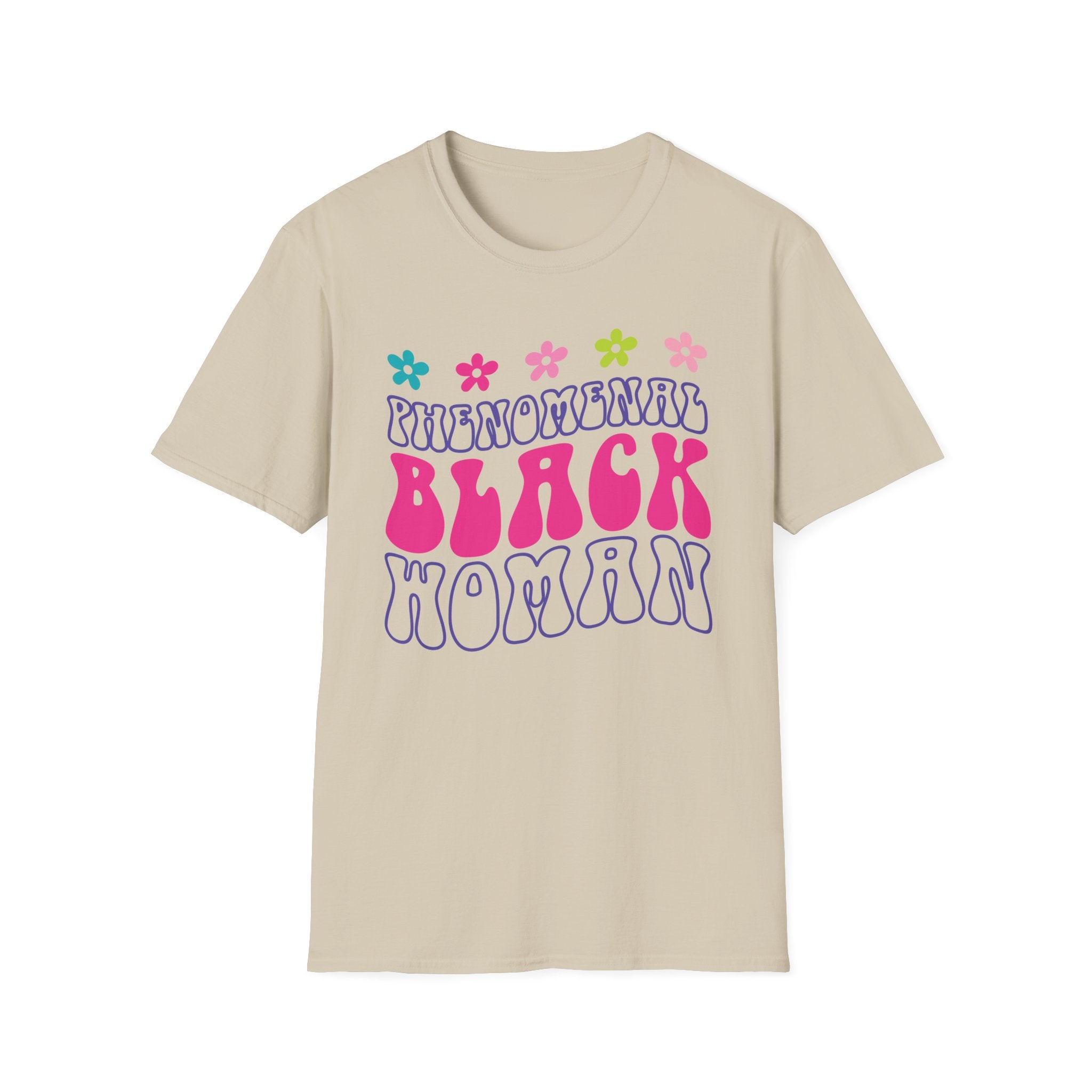 Retro 'Proud Black Woman' T-Shirt — Colorful Floral Graphic Tee