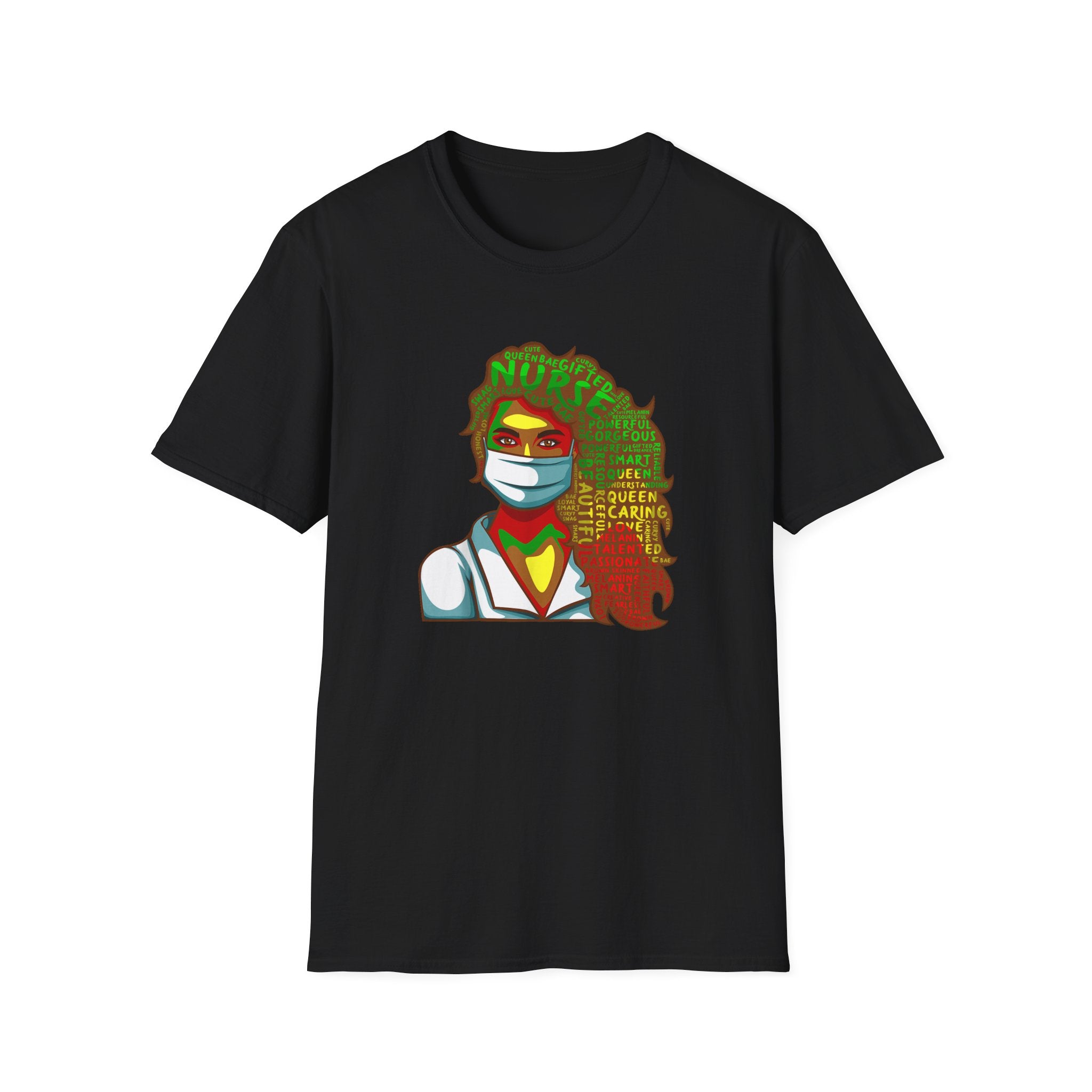 Nurse Queen Masked Portrait T-Shirt — Caring Hero Nurse Gift