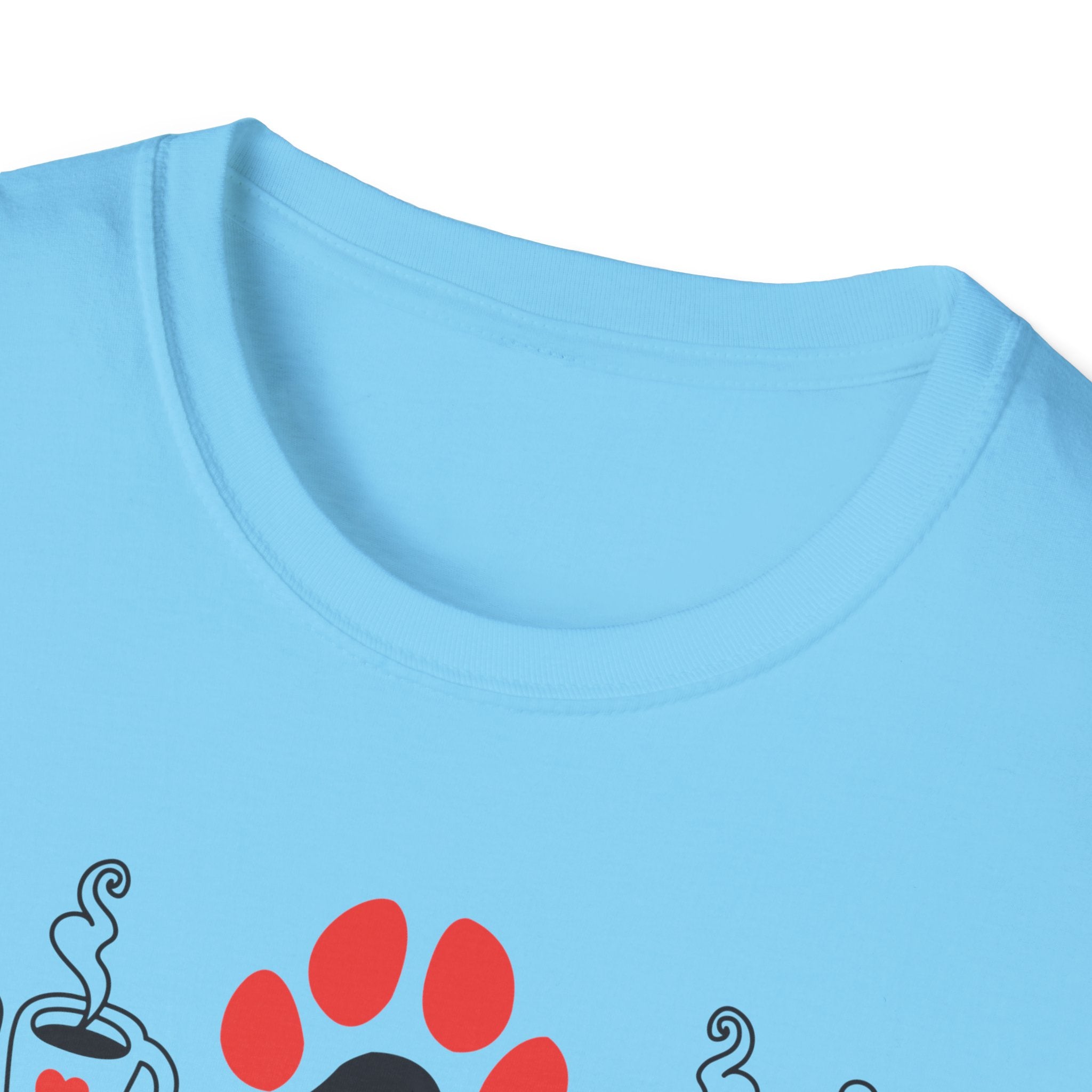 Dogs Books & Coffee T-Shirt (Red) — Dog Lover Reading & Coffee Tee
