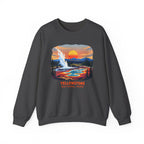 Yellowstone National Park Sunset Geyser Graphic Sweatshirt