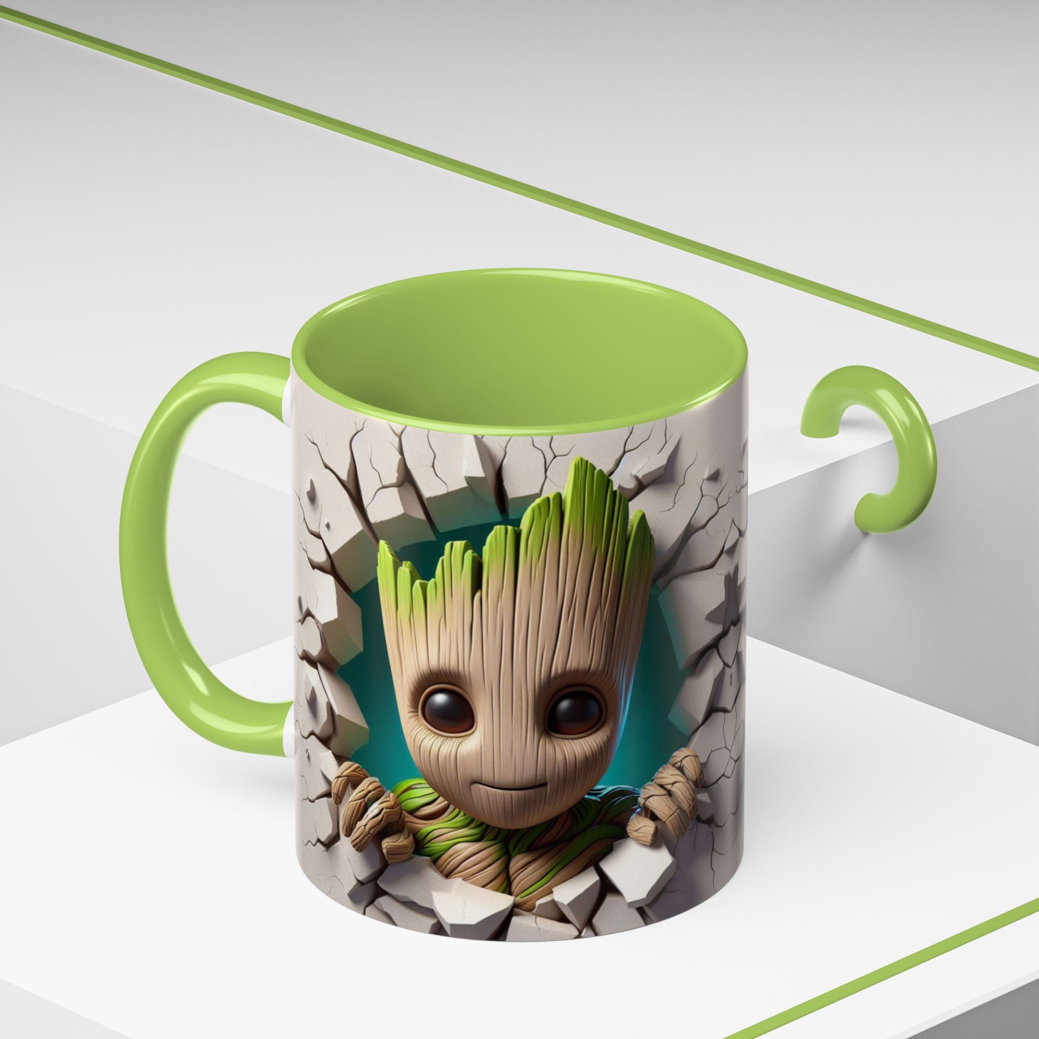 Baby Groot "Break Through" Accent Coffee Mug — Cute Guardians of the Galaxy Pop Art Gift (11/15 oz)