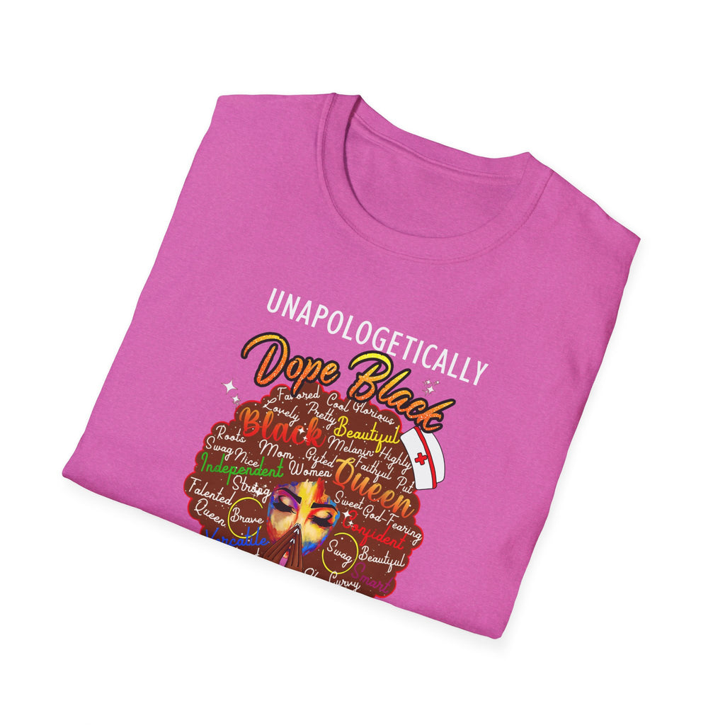 “Unapologetically Dope Black Nurse” Empowerment Tee —  Brown Afro Nurse T-Shirt